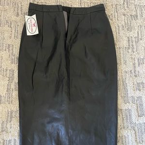 Knee length leather skirt